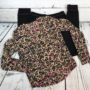 Climate Right fleece shirt/pants set animal print
